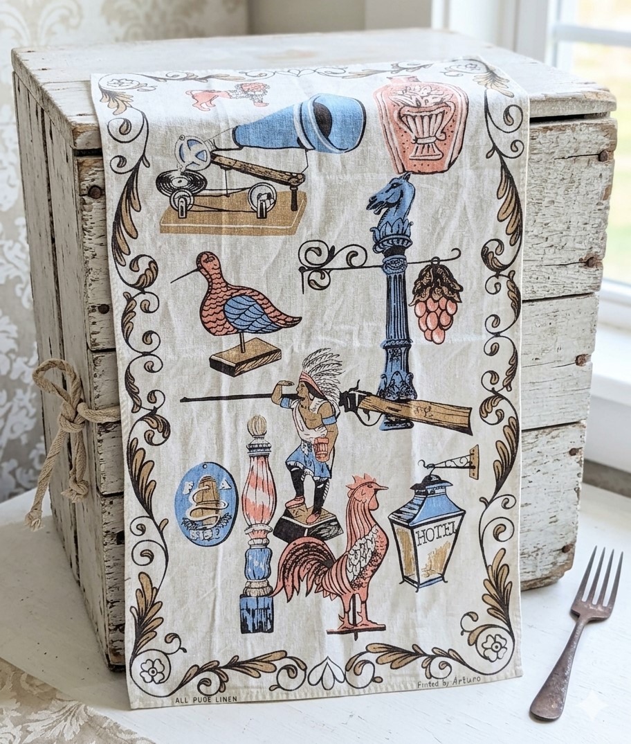 Vintage tea towel - Linen styled by Alturo