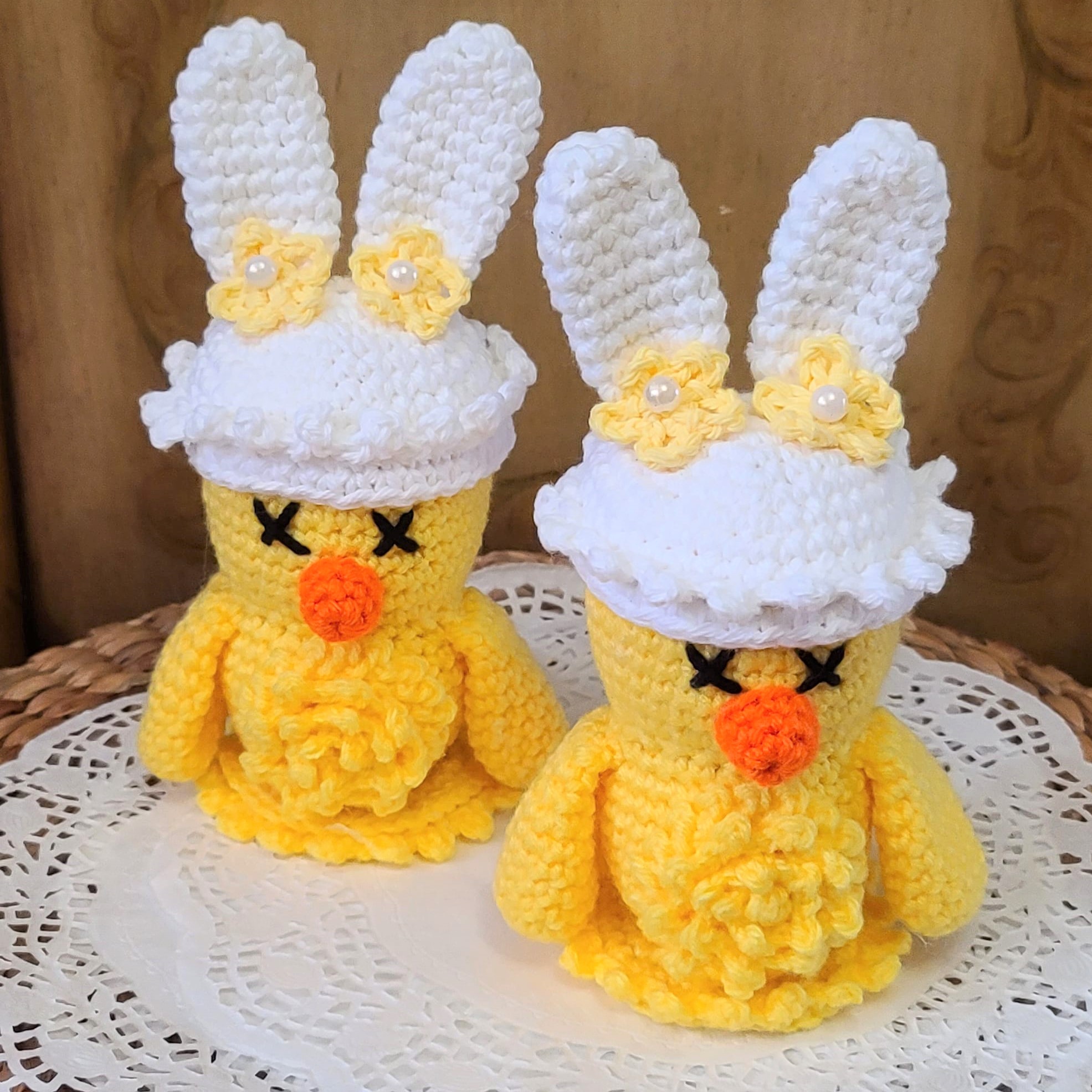 Handmade Crochet Easter Chicken, Finished Crochet Yellow Chick
